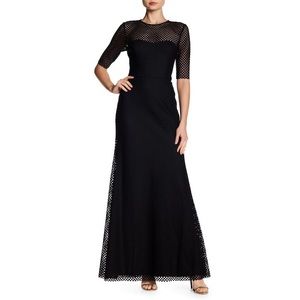 Fish net gown with sleeves